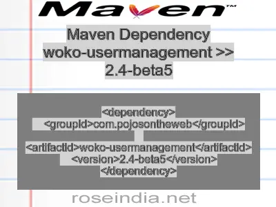 Maven dependency of woko-usermanagement version 2.4-beta5