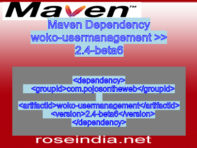 Maven dependency of woko-usermanagement version 2.4-beta6