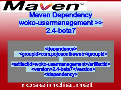 Maven dependency of woko-usermanagement version 2.4-beta7