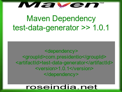 Maven dependency of test-data-generator version 1.0.1