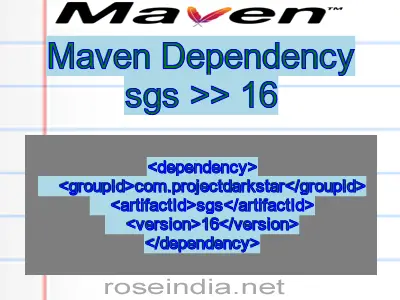 Maven dependency of sgs version 16