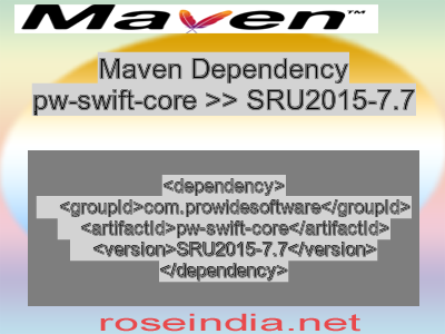 Maven dependency of pw-swift-core version SRU2015-7.7