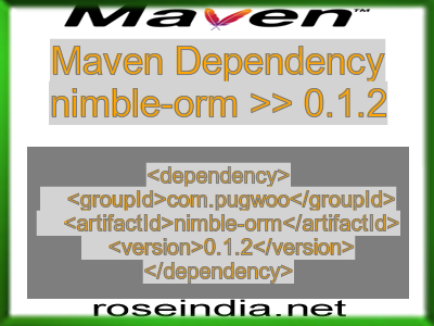 Maven dependency of nimble-orm version 0.1.2