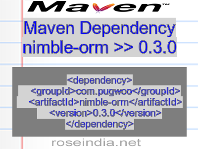 Maven dependency of nimble-orm version 0.3.0