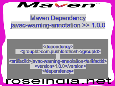 Maven dependency of javac-warning-annotation version 1.0.0