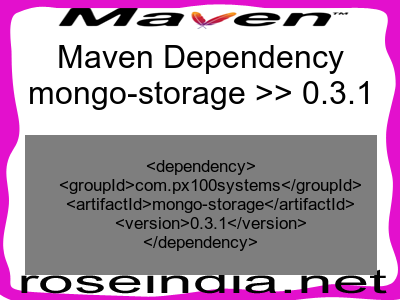 Maven dependency of mongo-storage version 0.3.1