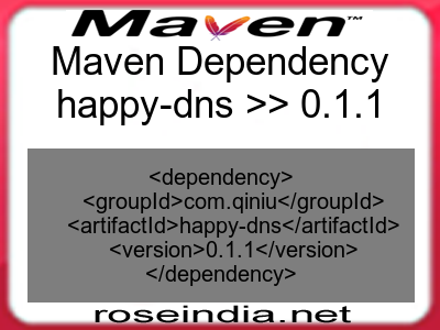 Maven dependency of happy-dns version 0.1.1