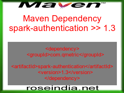 Maven dependency of spark-authentication version 1.3