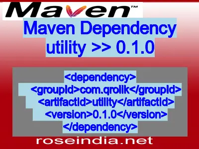 Maven dependency of utility version 0.1.0