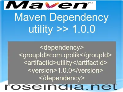 Maven dependency of utility version 1.0.0