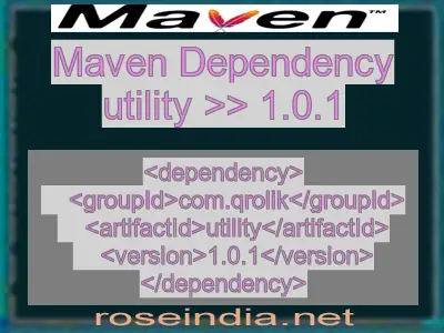 Maven dependency of utility version 1.0.1