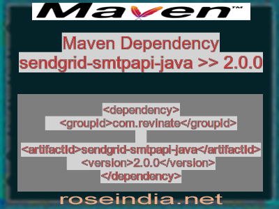 Maven dependency of sendgrid-smtpapi-java version 2.0.0