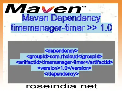 Maven dependency of timemanager-timer version 1.0