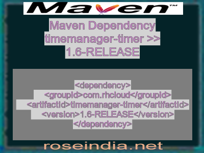 Maven dependency of timemanager-timer version 1.6-RELEASE