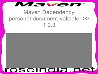 Maven dependency of personal-document-validator version 1.0.3