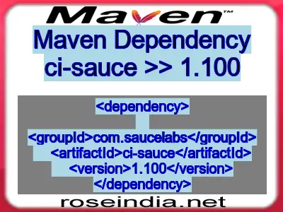 Maven dependency of ci-sauce version 1.100