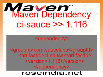 Maven dependency of ci-sauce version 1.116