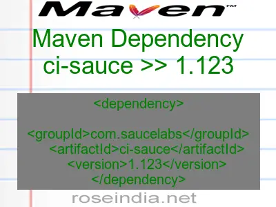 Maven dependency of ci-sauce version 1.123