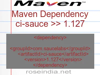 Maven dependency of ci-sauce version 1.127