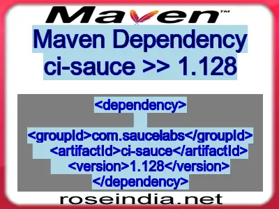 Maven dependency of ci-sauce version 1.128