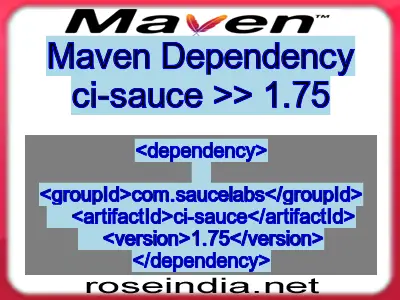 Maven dependency of ci-sauce version 1.75
