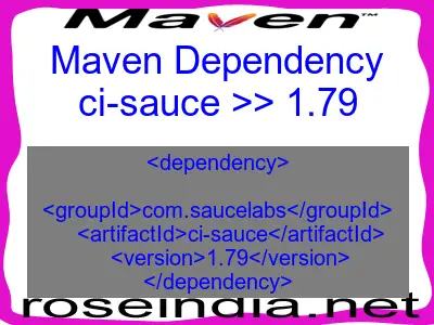 Maven dependency of ci-sauce version 1.79
