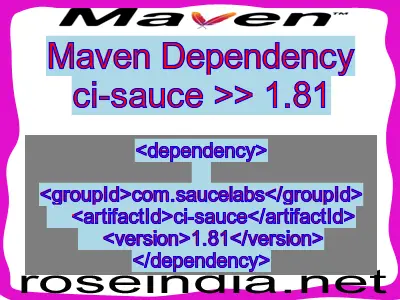 Maven dependency of ci-sauce version 1.81