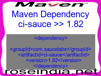 Maven dependency of ci-sauce version 1.82