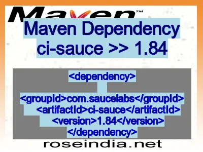 Maven dependency of ci-sauce version 1.84