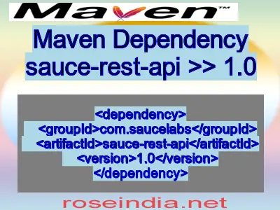 Maven dependency of sauce-rest-api version 1.0