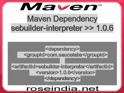 Maven dependency of sebuilder-interpreter version 1.0.6