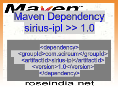 Maven dependency of sirius-ipl version 1.0