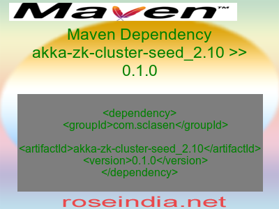 Maven dependency of akka-zk-cluster-seed_2.10 version 0.1.0