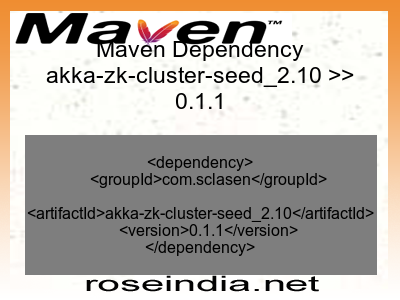 Maven dependency of akka-zk-cluster-seed_2.10 version 0.1.1