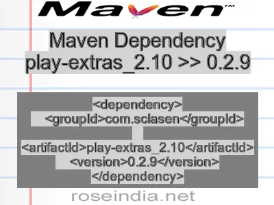 Maven dependency of play-extras_2.10 version 0.2.9
