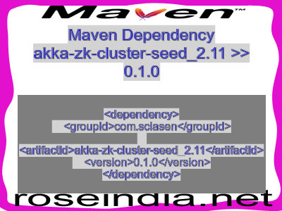 Maven dependency of akka-zk-cluster-seed_2.11 version 0.1.0