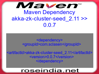 Maven dependency of akka-zk-cluster-seed_2.11 version 0.0.7