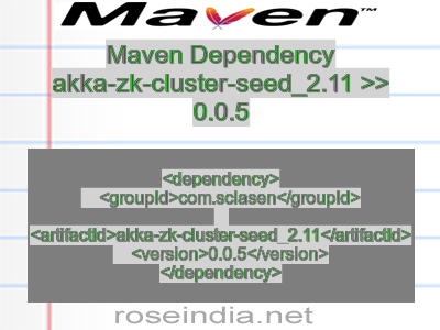 Maven dependency of akka-zk-cluster-seed_2.11 version 0.0.5