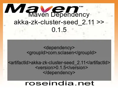 Maven dependency of akka-zk-cluster-seed_2.11 version 0.1.5