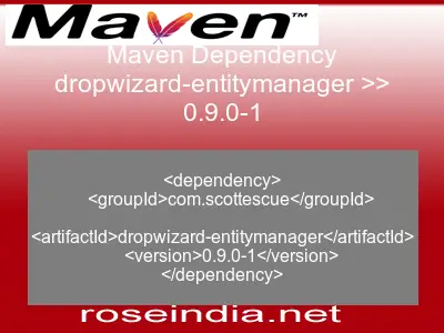 Maven dependency of dropwizard-entitymanager version 0.9.0-1