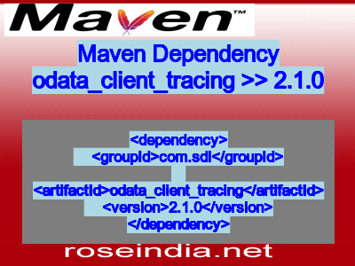 Maven dependency of odata_client_tracing version 2.1.0