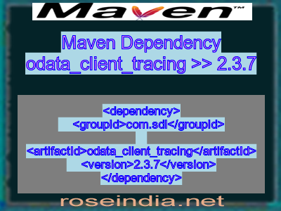 Maven dependency of odata_client_tracing version 2.3.7