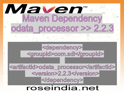 Maven dependency of odata_processor version 2.2.3
