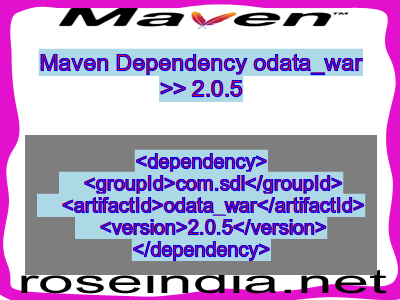 Maven dependency of odata_war version 2.0.5