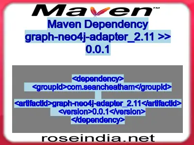 Maven dependency of graph-neo4j-adapter_2.11 version 0.0.1