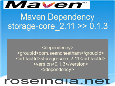 Maven dependency of storage-core_2.11 version 0.1.3