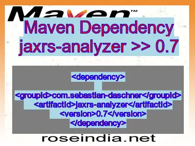 Maven dependency of jaxrs-analyzer version 0.7