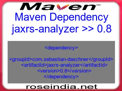 Maven dependency of jaxrs-analyzer version 0.8