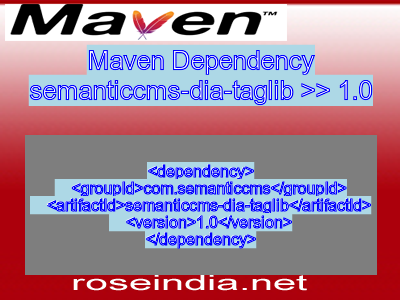 Maven dependency of semanticcms-dia-taglib version 1.0