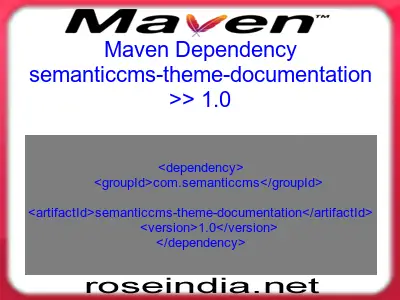 Maven dependency of semanticcms-theme-documentation version 1.0